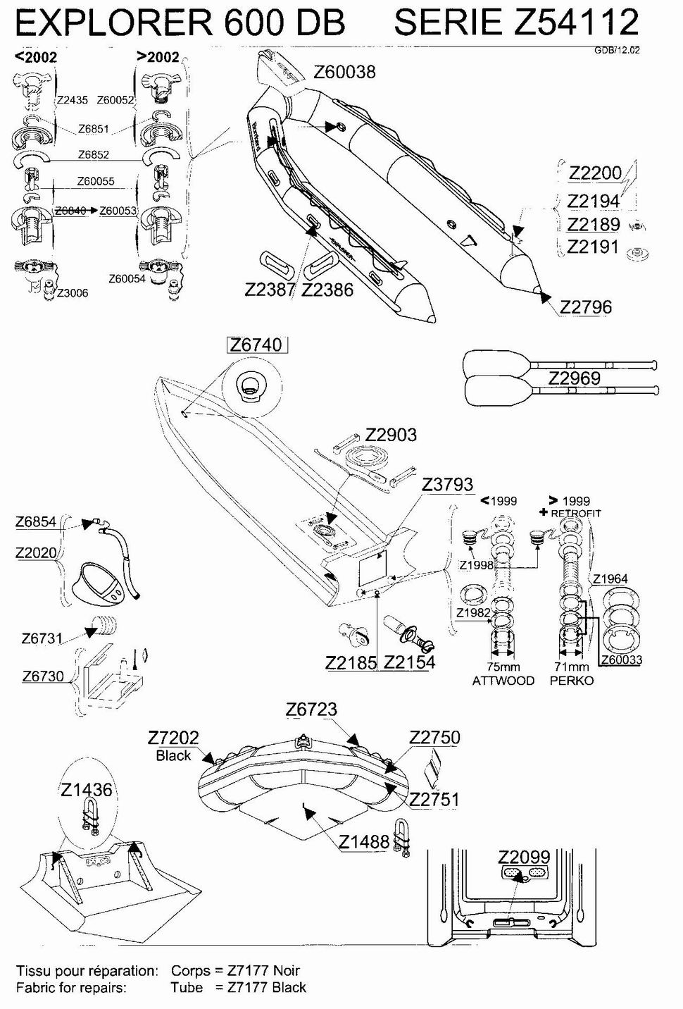 BOMBARD TECHNIQUE VUE ECLATEE EXPLORER 600 DB SERIE Z54112